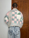 Veste en quilt crop style sportswear design unique vintage fait main upcyclé retravaillé n•642