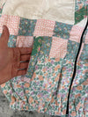 Veste en quilt crop style sportswear design unique vintage fait main upcyclé retravaillé n•642