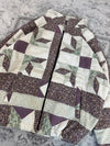 Veste en quilt crop style sportswear design unique vintage fait main upcyclé retravaillé n•645