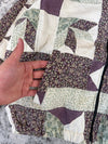 Veste en quilt crop style sportswear design unique vintage fait main upcyclé retravaillé n•645
