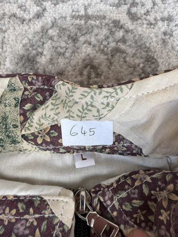 Veste en quilt crop style sportswear design unique vintage fait main upcyclé retravaillé n•645