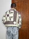 Veste en quilt crop style sportswear design unique vintage fait main upcyclé retravaillé n•645