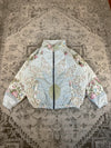 Veste en quilt crop style sportswear design unique vintage fait main upcyclé retravaillé n•646