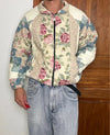 Veste en quilt crop style sportswear design unique vintage fait main upcyclé retravaillé n•647