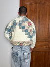 Veste en quilt crop style sportswear design unique vintage fait main upcyclé retravaillé n•647