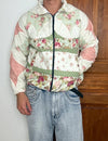 Veste en quilt crop style sportswear design unique vintage fait main upcyclé retravaillé n•648