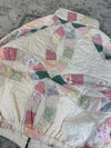 Veste en quilt crop style sportswear design unique vintage fait main upcyclé retravaillé n•649