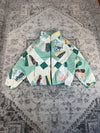 Veste en quilt crop style sportswear design unique vintage fait main upcyclé retravaillé n•650