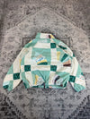 Veste en quilt crop style sportswear design unique vintage fait main upcyclé retravaillé n•650