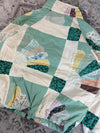 Veste en quilt crop style sportswear design unique vintage fait main upcyclé retravaillé n•650
