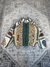 Veste en quilt crop style sportswear design unique vintage fait main upcyclé retravaillé n•651