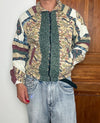 Veste en quilt crop style sportswear design unique vintage fait main upcyclé retravaillé n•651