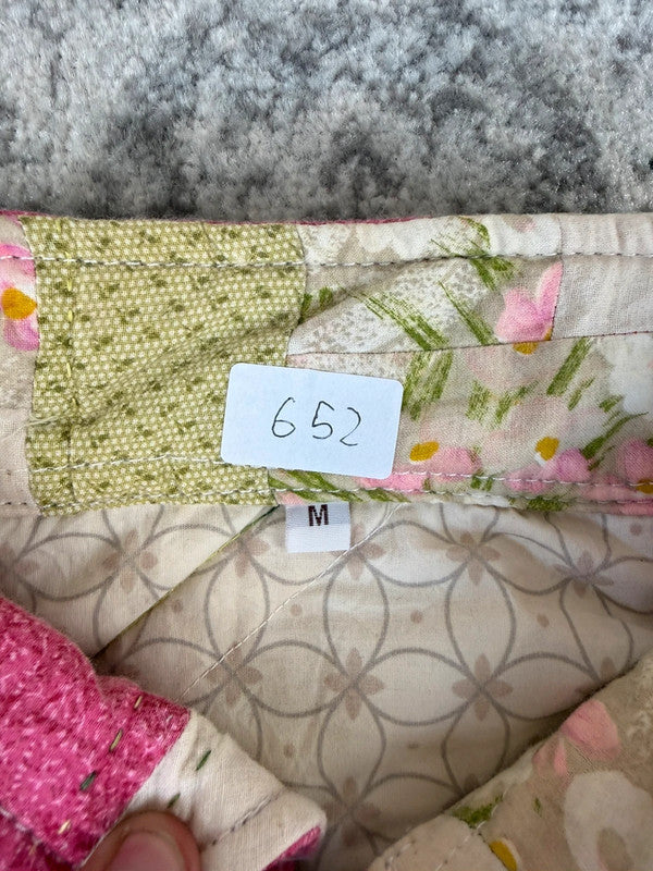 Veste en quilt crop style sportswear design unique vintage fait main upcyclé retravaillé n•652