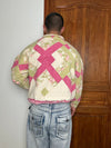 Veste en quilt crop style sportswear design unique vintage fait main upcyclé retravaillé n•652
