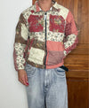 Veste en quilt crop style sportswear design unique vintage fait main upcyclé retravaillé n•653