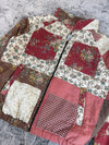 Veste en quilt crop style sportswear design unique vintage fait main upcyclé retravaillé n•653