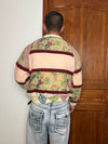 Veste en quilt crop style sportswear design unique vintage fait main upcyclé retravaillé n•654