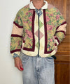 Veste en quilt crop style sportswear design unique vintage fait main upcyclé retravaillé n•654