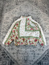 Veste en quilt crop style sportswear design unique vintage fait main upcyclé retravaillé n•655