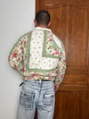 Veste en quilt crop style sportswear design unique vintage fait main upcyclé retravaillé n•655