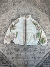 Veste en quilt crop style sportswear design unique vintage fait main upcyclé retravaillé n•657