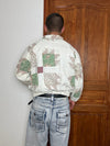 Veste en quilt crop style sportswear design unique vintage fait main upcyclé retravaillé n•657