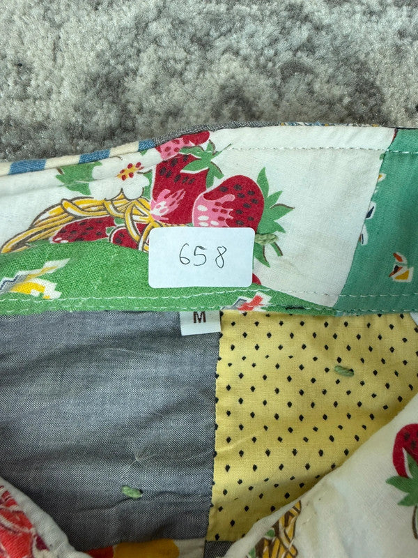 Veste en quilt crop style sportswear design unique vintage fait main upcyclé retravaillé n•658