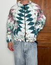 Veste en quilt crop style sportswear design unique vintage fait main upcyclé retravaillé n•659