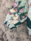Veste en quilt crop style sportswear design unique vintage fait main upcyclé retravaillé n•659