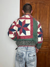 Veste en quilt crop style sportswear design unique vintage fait main upcyclé retravaillé n•660