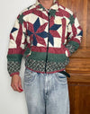 Veste en quilt crop style sportswear design unique vintage fait main upcyclé retravaillé n•660