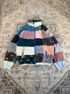 Veste en quilt crop style sportswear design unique vintage fait main upcyclé retravaillé n•661