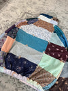 Veste en quilt crop style sportswear design unique vintage fait main upcyclé retravaillé n•661
