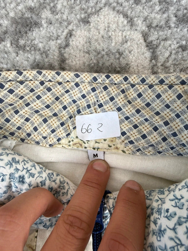 Veste en quilt crop style sportswear design unique vintage fait main upcyclé retravaillé n•662