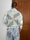 Veste en quilt crop style sportswear design unique vintage fait main upcyclé retravaillé n•662