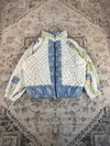 Veste en quilt crop style sportswear design unique vintage fait main upcyclé retravaillé n•664