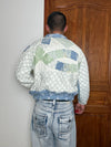 Veste en quilt crop style sportswear design unique vintage fait main upcyclé retravaillé n•664