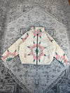 Veste en quilt crop style sportswear design unique vintage fait main upcyclé retravaillé n•665