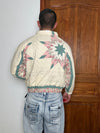 Veste en quilt crop style sportswear design unique vintage fait main upcyclé retravaillé n•665