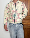 Veste en quilt crop style sportswear design unique vintage fait main upcyclé retravaillé n•665