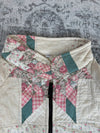 Veste en quilt crop style sportswear design unique vintage fait main upcyclé retravaillé n•665
