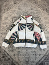 Veste en quilt crop style sportswear design unique vintage fait main upcyclé retravaillé n•667