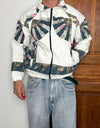 Veste en quilt crop style sportswear design unique vintage fait main upcyclé retravaillé n•667