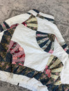 Veste en quilt crop style sportswear design unique vintage fait main upcyclé retravaillé n•667