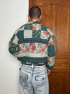 Veste en quilt crop style sportswear design unique vintage fait main upcyclé retravaillé n•670