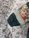 Veste en quilt crop style sportswear design unique vintage fait main upcyclé retravaillé n•670