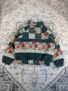 Veste en quilt crop style sportswear design unique vintage fait main upcyclé retravaillé n•670