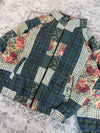Veste en quilt crop style sportswear design unique vintage fait main upcyclé retravaillé n•670
