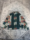 Veste en quilt crop style sportswear design unique vintage fait main upcyclé retravaillé n•671