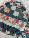 Veste en quilt crop style sportswear design unique vintage fait main upcyclé retravaillé n•671